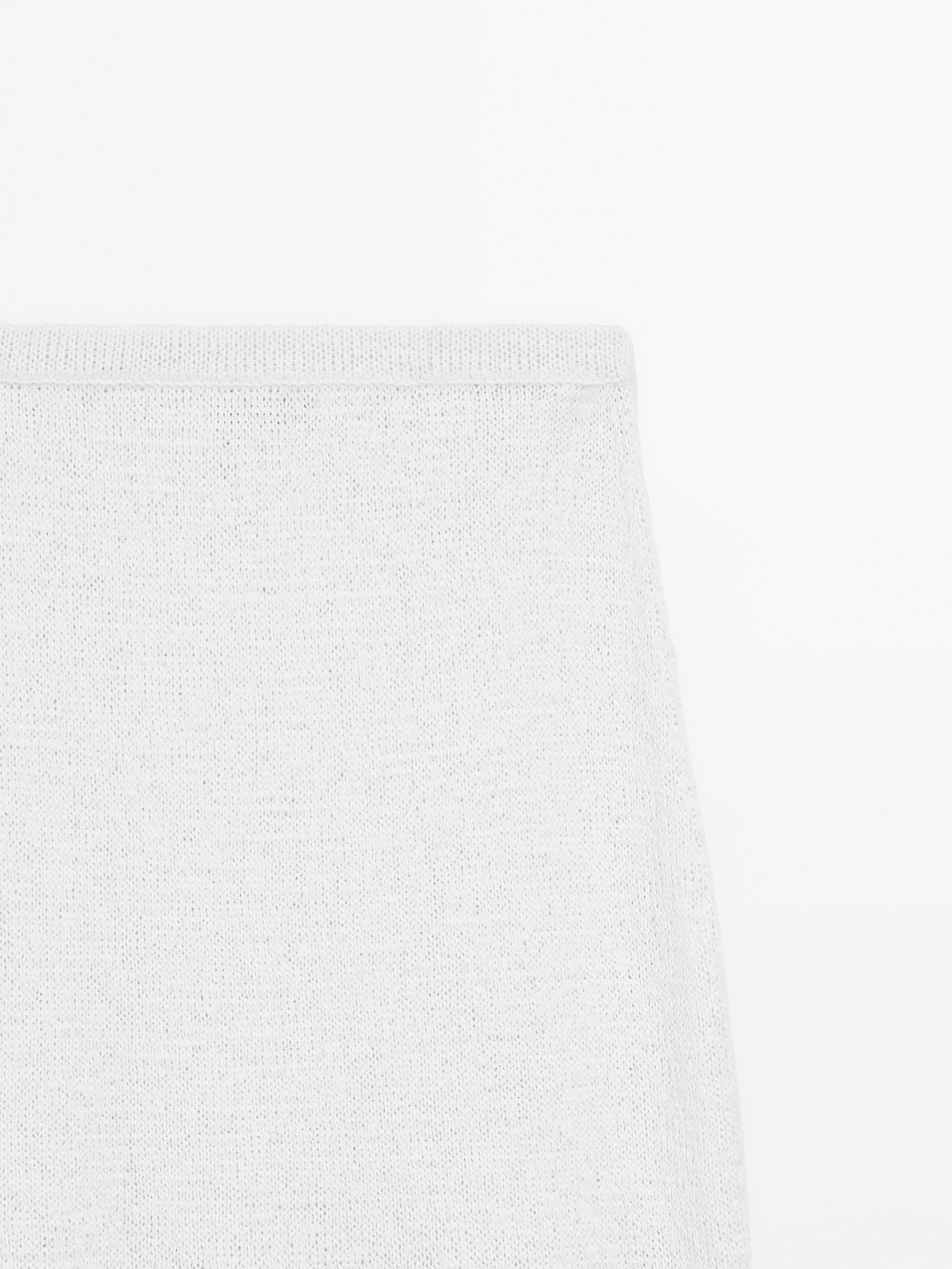 Cotton blend knit midi skirt